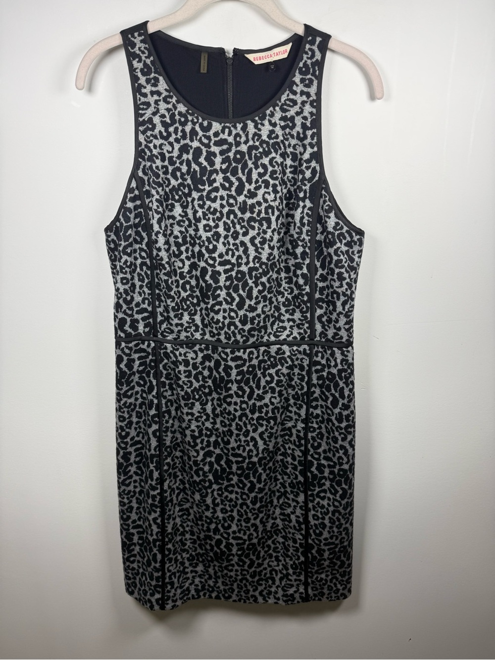 REBECCA TAYLOR | Leopard Print Sleeveless Shift Dress Size 12